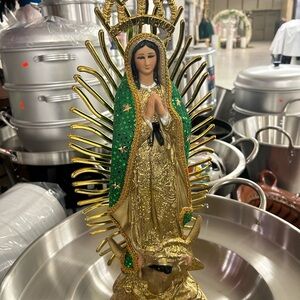 Gold and Green Religious Figurine